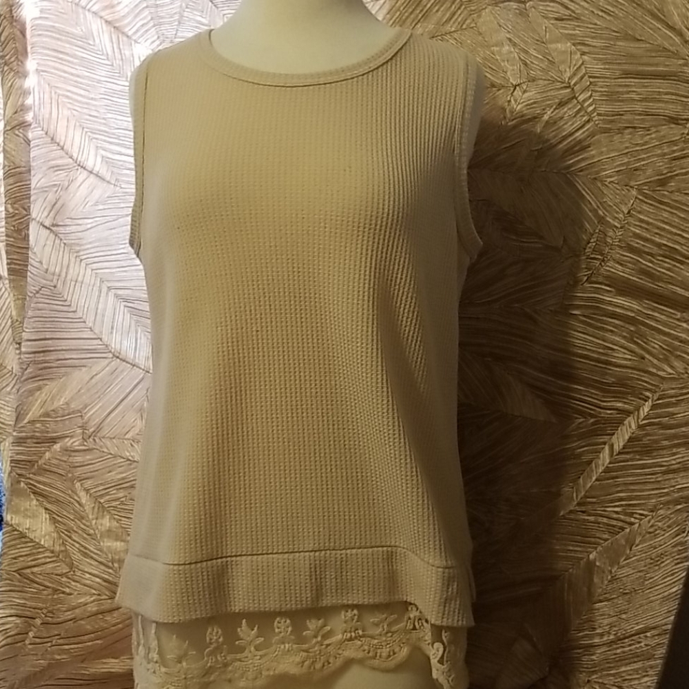 Anthropologie Elodie waffle knit tank top